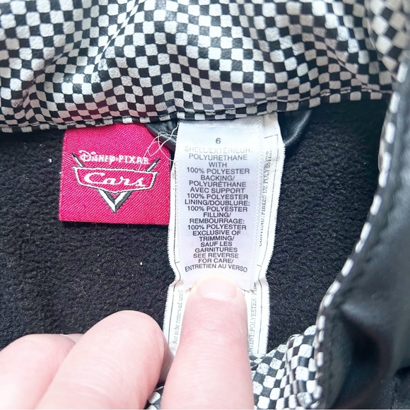 Disney Pixar Fake Leather Cars Racing Jacket for Kids Lightly Insulated - Picture 6 of 10